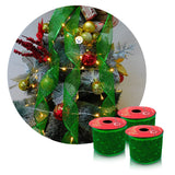 Cinta de Malla Navideña Metalizada x3 Rollos 9 m Verde 6246V