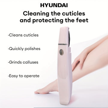 Limpiador de Cutículas Eléctrico para HYUNDAI BZ-X2L - Herramienta USB con Limpieza de Un Toque, Rosa Pastel - Para Pedicura en Casa, Manicura/Pedicura Profesional y Uso Personal - Construcción Duradera en Plástico, Diseño Ergonómico, Operación Suave, Eq