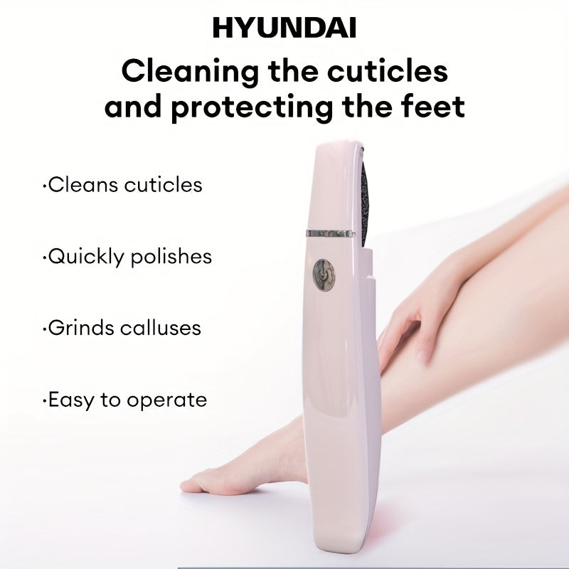Limpiador de Cutículas Eléctrico para HYUNDAI BZ-X2L - Herramienta USB con Limpieza de Un Toque, Rosa Pastel - Para Pedicura en Casa, Manicura/Pedicura Profesional y Uso Personal - Construcción Duradera en Plástico, Diseño Ergonómico, Operación Suave, Eq