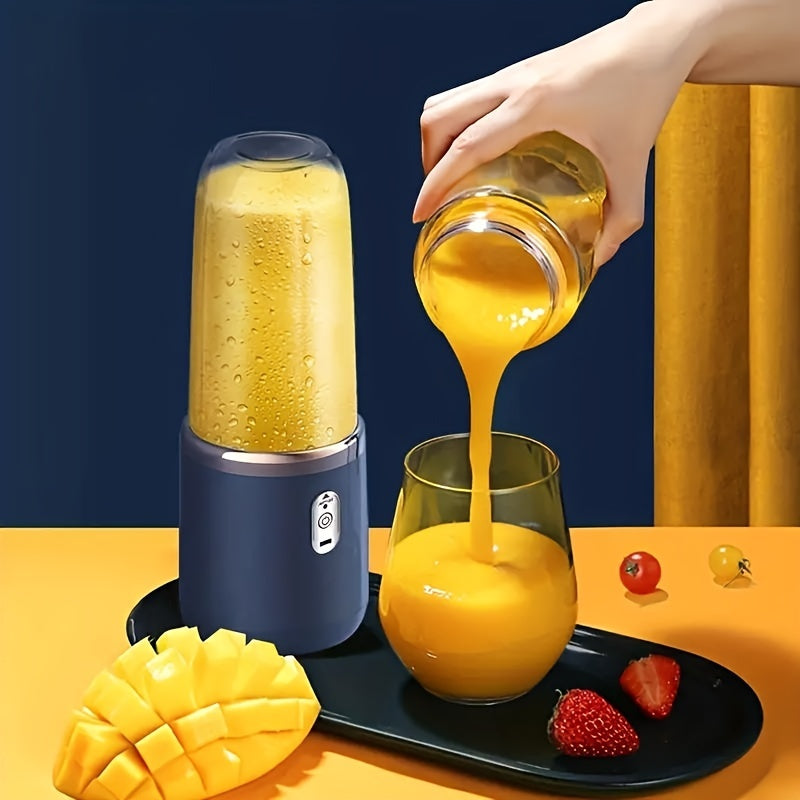 Exprimidor portátil de doble vaso con carga USB - Fácil de limpiar, jugo rápido para uso en casa y al aire libre