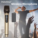 Sistema de micrófono inalámbrico DEPUSHENG, micrófono dinámico de karaoke portátil con receptor recargable, conector de 6,35 mm, unidireccional, carga USB, batería de polímero de 1200mAh, para fiestas, iglesias, reuniones, bodas
