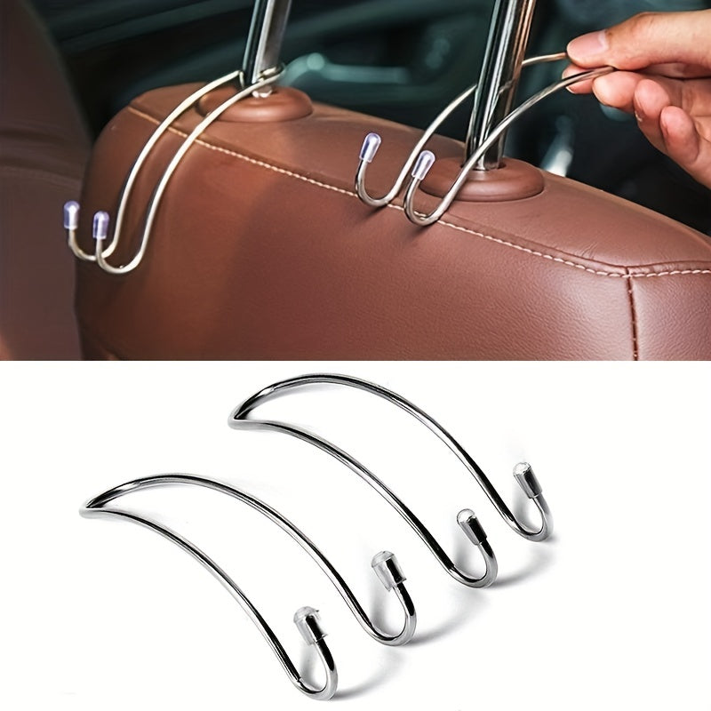 Ganchos de Reposacabezas de Asiento de Coche que se Ocultan Automáticamente, de Acero Inoxidable, para Bolsos, Bolsas de Compras, Abrigos y Organizador de Almacenamiento