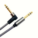 Cable de audio de alta calidad 6.5 mm con doble blindaje - Cancelación de ruido, conectores redondos dorados y negros, ideal para guitarra, bajo, pedales de efectos y presentaciones en vivo, cable de audio profesional y duradero