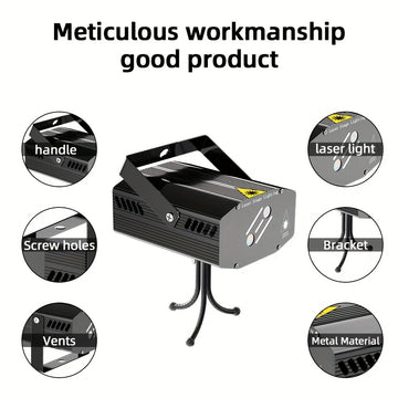 Luces de discoteca de cuerpo completo con soporte metálico, luces para escenarios de fiesta, activación por sonido, 28 patrones de luz, alimentación por USB, adecuadas para reuniones familiares y decoraciones festivas