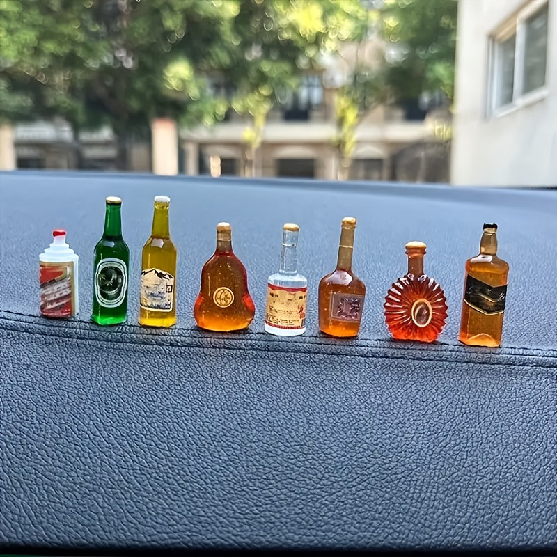 50 piezas de miniaturas de personajes de botellas de vino de resina mixta, plástico, para interiores y exteriores, varios tipos de habitaciones, no requiere electricidad, como decoración de automóviles, regalo ideal.
