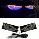 2 luces LED para auto Ojo del Diablo, lámpara de ojos de demonio para camión con alimentación USB, luz ambiental sin necesidad de cableado, luz decorativa para vehículo