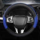 Funda de volante de cuero sintético de ajuste universal con diseño de malla y fibra de carbono - Transpirable, antideslizante, para todas las estaciones, sin anillo interior, se ajusta a la mayoría de los coches, correas de motocicleta | Funda de volante