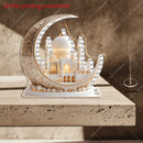 Decoración Acrílica Estilo Bohemio de Mezquita 2D Plana - Adorno para Mesa Ramadan Eid, Hogar, Oficina y Café - Pieza Artística Cultural sin Necesidad de Electricidad, Diseño Arquitectónico Intrincado, Detallada Artesanía, Decoración Islámica, 2D Plano
