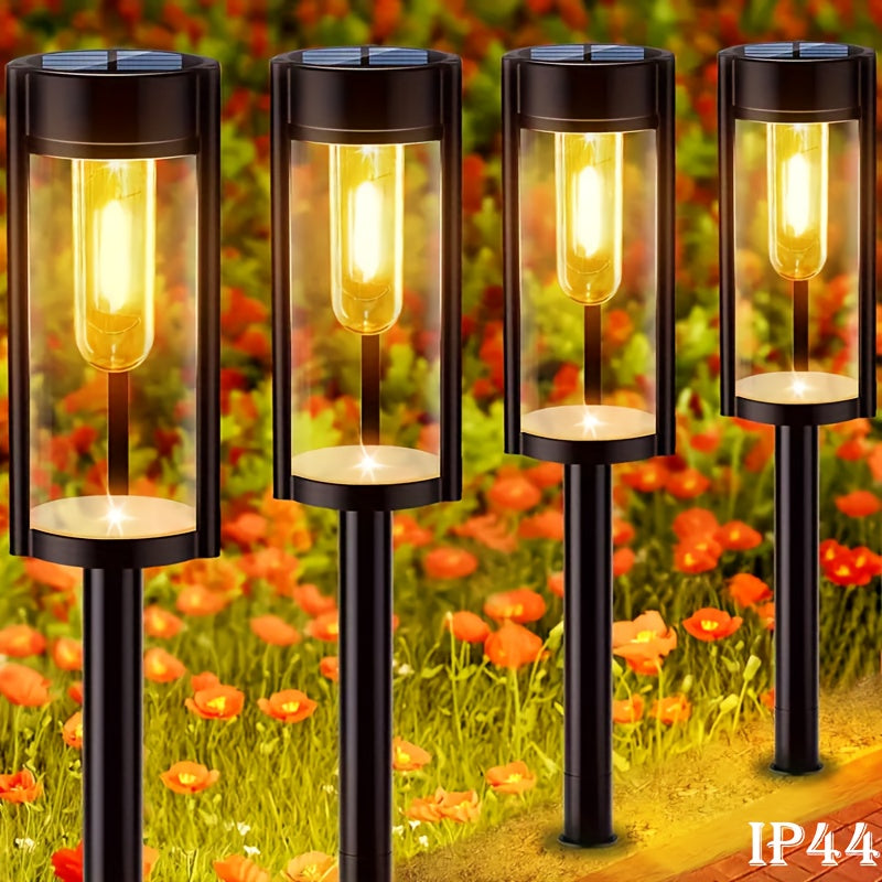 2/4 piezas, luces solares decorativas para exteriores, luces solares para césped IP44. Luces LED solares, luces decorativas para paisajes solares, adecuadas para patios, céspedes, caminos, muelles, garajes y jardines. Decoraciones para fiestas navideñas,