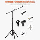 Soporte de micrófono metálico ajustable de alta resistencia - 2 clips de micrófono, adaptador de 3/8" a 5/8", bolsa de transporte incluida para escenario de karaoke, estudio en casa y uso profesional de grabación, soporte de micrófono para cantar, diseño