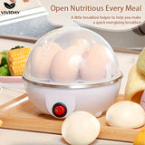 Cocedor automático de huevos de 1 pieza con función de apagado automático, hervidor de huevos multifuncional, acero inoxidable apto para alimentos, enchufe estadounidense de 110V-10V, material PP, sin necesidad de pilas, utensilio esencial en la cocina p