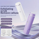 Amoladora Eléctrica para Pies con Doble Cabezales (Grosor/Fino) y 3 Velocidades - Dispositivo de Uñas y Pedicura USB, Herramienta Ligera para el Hogar, Batería de Litio Duradera - Blanco/Morado