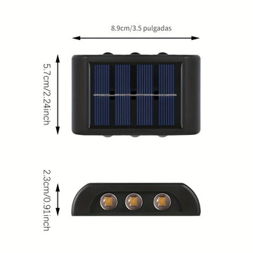 Lámpara solar LED Shenzhi Tech con sensor de luz inteligente, encendido/apagado automático, luz exterior para pared con regulación automática de intensidad, ideal para jardín, calle o balcón