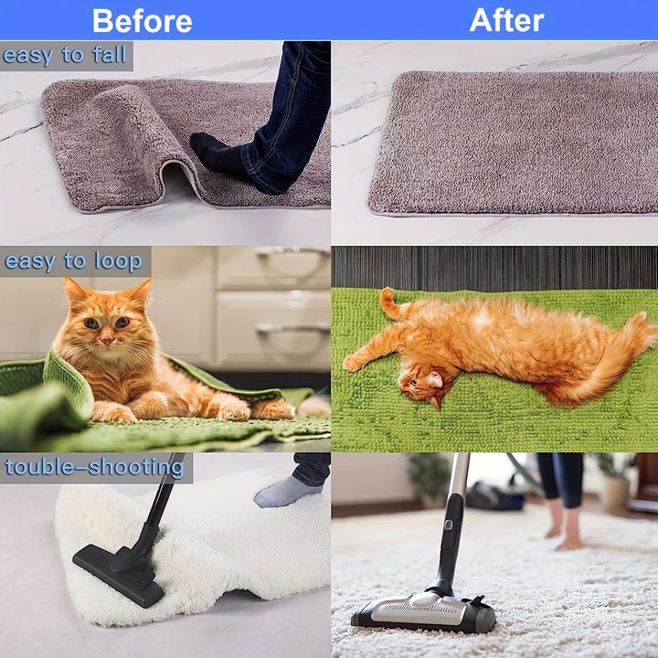 1/8/12/16pcs Cinta de alfombra, alfombras antideslizantes para pisos de madera dura y baldosas, cinta de alfombra reutilizable para alfombras, adhesivos de alfombra de doble cara para mantener las esquinas planas