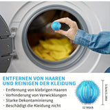 Conjunto de 12 Bolas para Secadora de Ropa Reutilizables HOTU para Eliminar Pelo y Pelusa de Mascotas - Sin Necesidad de Energía, Diseño con Flecos en Azul Vibrante para Todas las Lavadoras, Captura el Pelo y la Pelusa de Mascotas, Alternativa al Suaviza