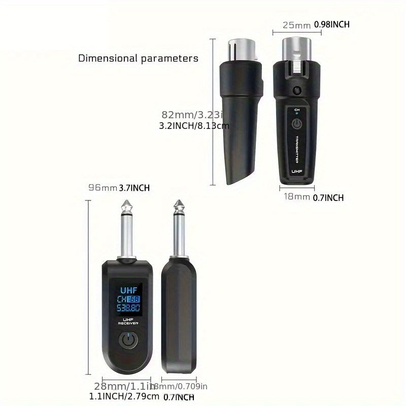 Transmisor y receptor inalámbricos XLR, cableado a micrófono inalámbrico XLR, adaptador XLR a 1/4 pulgada, adecuado para micrófono activo, interfaz de audio.