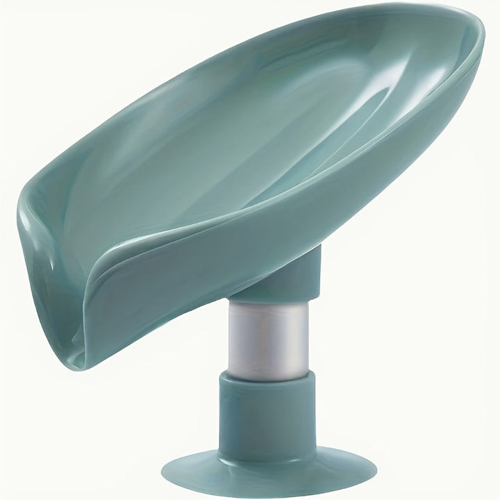 Plato de jabón con diseño de hojas de secado rápido con ventosa - Sin taladro, fácil instalación, sin acumulación de agua, soporte de jabón de plástico duradero para baño y cocina, soporte de jabón de ducha