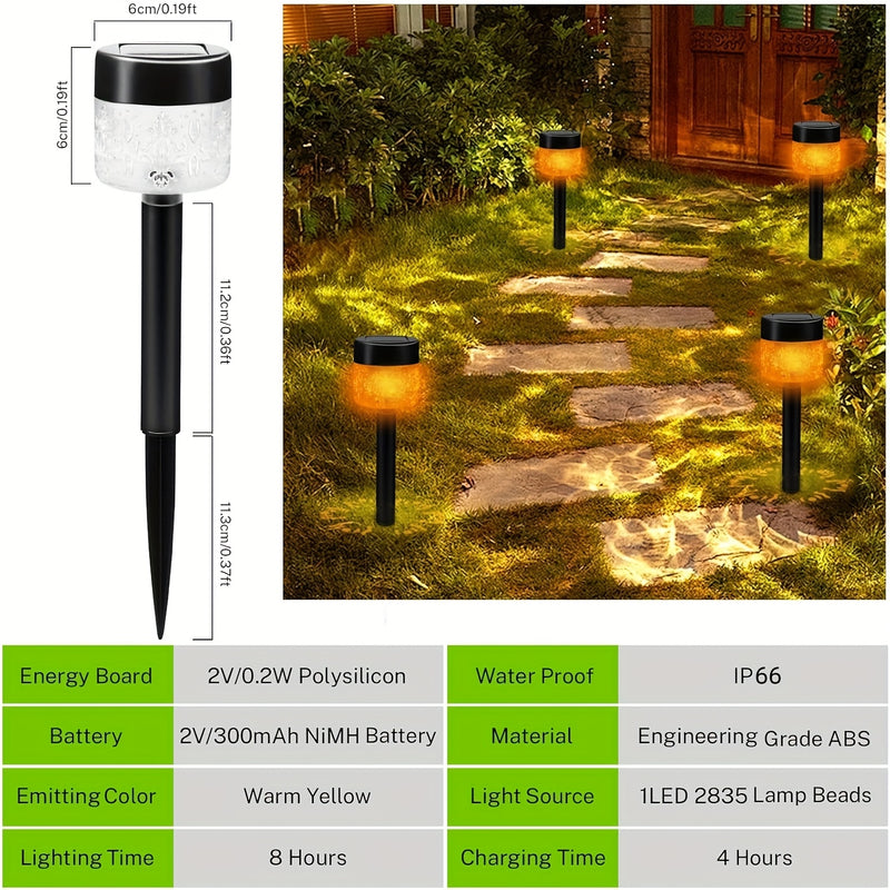 6 Piezas de Luces Solares LED para Jardín, Lámparas Solares Decorativas Exteriores, Luz Solar para Patios, Césped y Terrazas, Decoración Navideña
