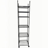 Carro de almacenamiento de metal de 6 niveles con ruedas y ganchos - Organizador modular de gran capacidad para cocina, baño, armario, despensa - Mueble multiusos que ahorra espacio (negro), carro de cocina con ruedas, unidad de estanterías versátil, dis