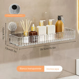 Estante de baño con ventosa Musurjoy, estante de almacenamiento montado en la pared sin taladrar, acabado de espejo, 1 pieza, para organizador de cosméticos de tocador de inodoro, decoración navideña, suministros de baño de cocina para el hogar