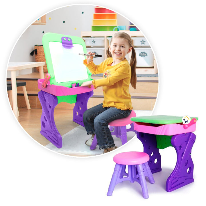 Escritorio Didáctico 2 En 1 Pupitre Tablero Niños PF4020