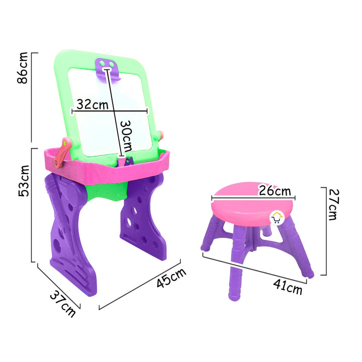 Escritorio Didáctico 2 En 1 Pupitre Tablero Niños PF4020