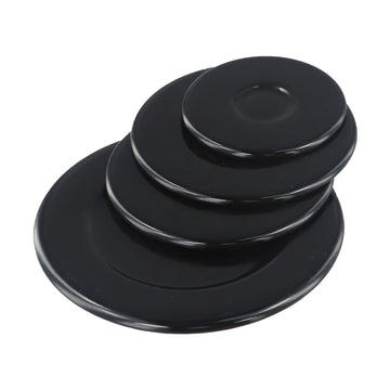4 piezas de cubiertas de quemador de estufa de gas SABAF - Moda negra, duraderas y fáciles de limpiar, (55mm1 pieza + 75mm2 piezas + 100mm1 pieza)