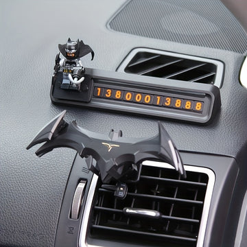 Soporte para teléfono en ventilación de auto, diseño ajustable y extensible en forma de murciélago, plástico negro de alta calidad, agarre seguro para ranuras de ventilación, accesorios para auto, accesorio para vehículo | Diseño único de murciélago | Pl