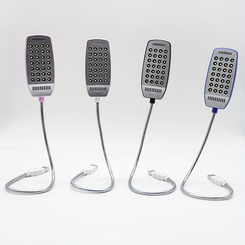 Lámpara nocturna USB con 28 LED súper brillantes, interruptor, portátil, para computadora y lectura