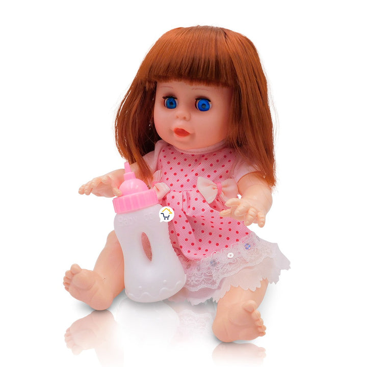 Muñeca Bebé Niña Hace Pipi y Sonidos Con Biberón D882GIRL