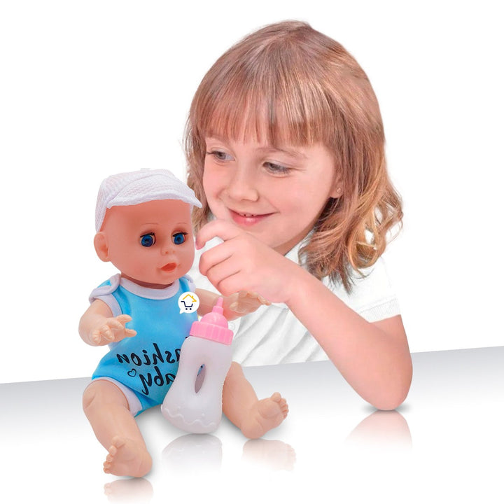 Muñeco Bebé Niño Hace Pipi y Sonidos Con Biberón D882BOY