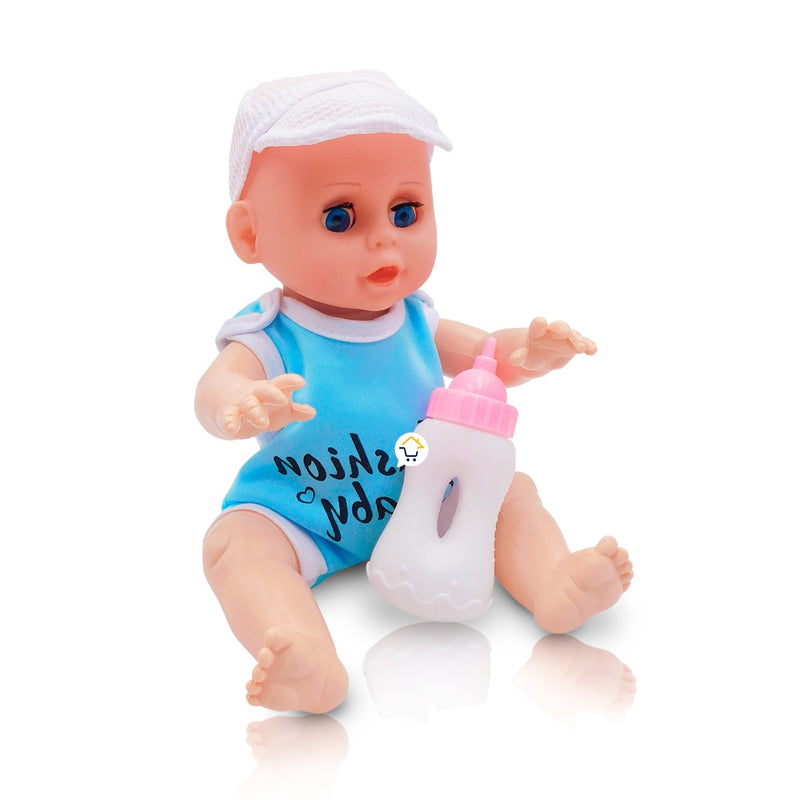 Muñeco Bebé Niño Hace Pipi y Sonidos Con Biberón D882BOY