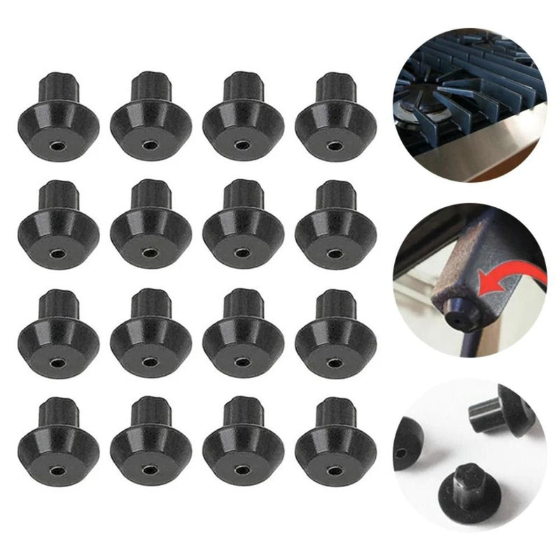 16 piezas, piso de parrilla de quemador de estufa de gas, compatible con estufa de gas, piso de quemador de estufa de gas, pies de goma para repuestos de estufa de gas WB02T10461