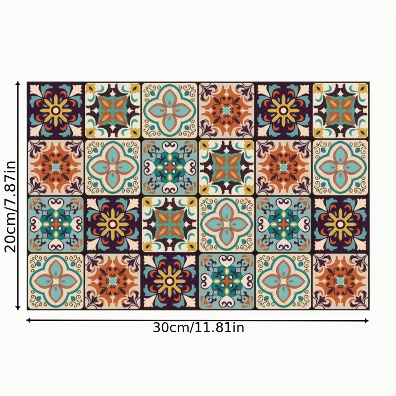 1 ud., Alfombrilla de Secado Rápido para Utensilios de Cocina Estilo Bohemio con Diseño Floral Antideslizante y Bandeja Absorbente para Máquina de Café y Tetera, Tapete de Limpieza de Fibra Ultrafina