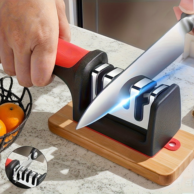 Afila cuchillos profesional grado 3/4 - piedra de afilar de acero tungsteno y cerámica diamantada, ideal para chefs, esencial para familias, regalo perfecto para el Día del Padre y la Madre