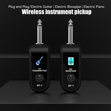 Receptor inalámbrico de guitarra eléctrica, sistema inalámbrico de guitarra recargable, pickup electrónico, sonido universal, accesorio musical para instrumentos musicales, adecuado para bajo eléctrico, violín, teclado y transmisor y receptor de instrume