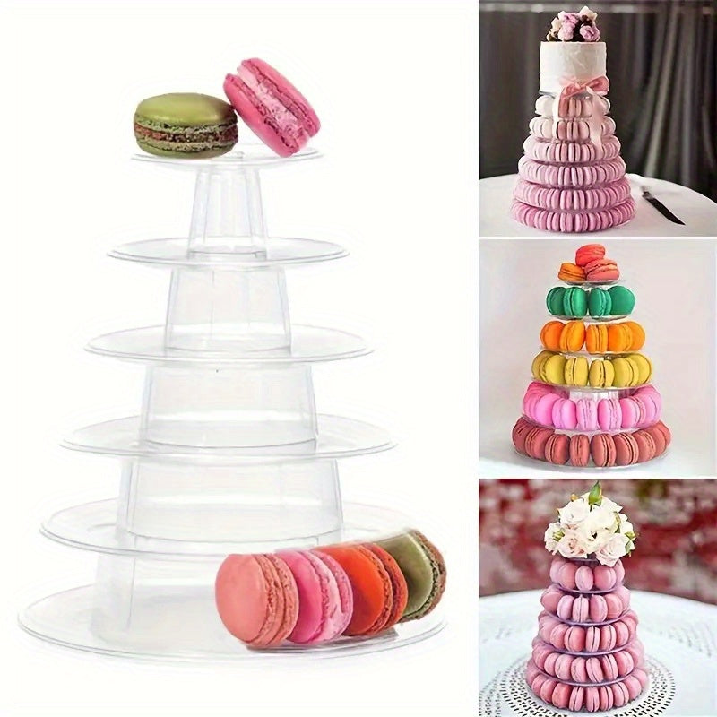 1pc 4/6/10 Tier Soporte De Exhibición De Macarrón Redondo Soporte De Pastel Postre Soporte De Cupcake Bandeja De Galletas Estante Exhibición De Postres Para Boda Fiesta De Cumpleaños Baby Shower Decoración De Panadería Halloween Navidad Acción De Gracias