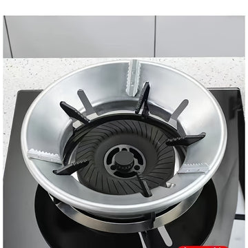 1pc Parabrisas para Estufas de Gas - Antideslizante, Diseño Metálico Resistente con Manijas Negras y Bordes Estriados, Accesorio de Ahorro de Energía para Sartenes, Ollas de Leche y Más, Protectores de Cocina