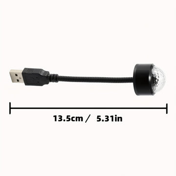 1 unidad de luz nocturna LED USB con proyección de estrellas para techo, luz ambiental con ritmo musical, efecto mágico para fiestas y discoteca en interiores