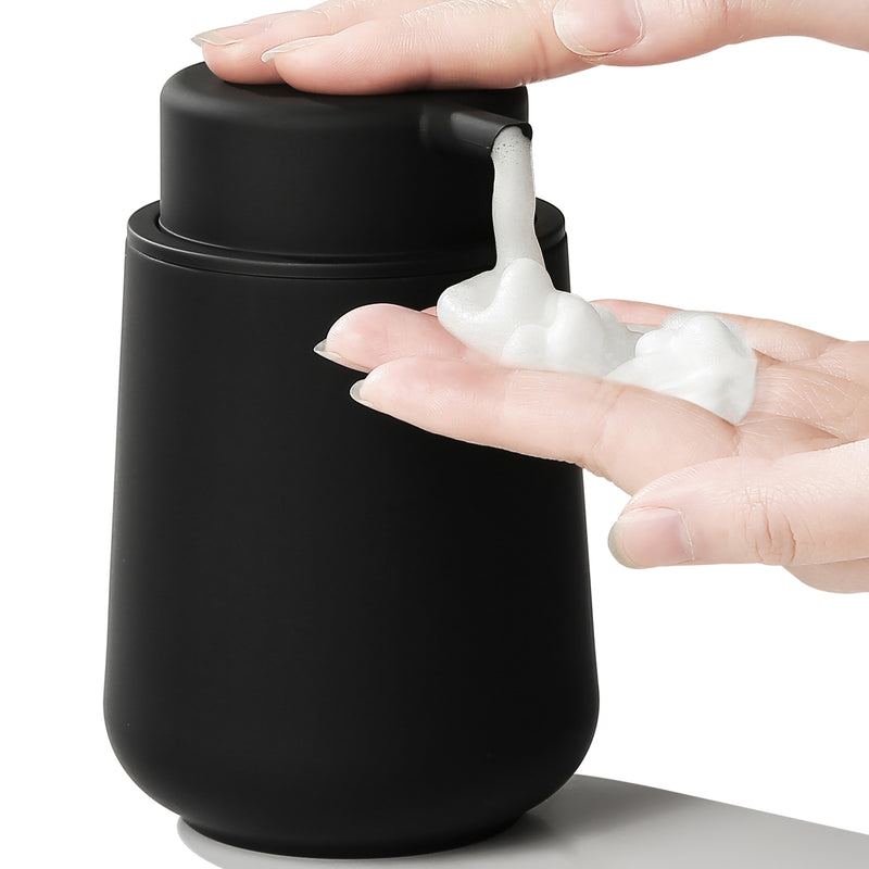 Dispensador de Jabón Espumoso Negro Mate - Libre de BPA, Independiente para Uso en Cocina y Baño