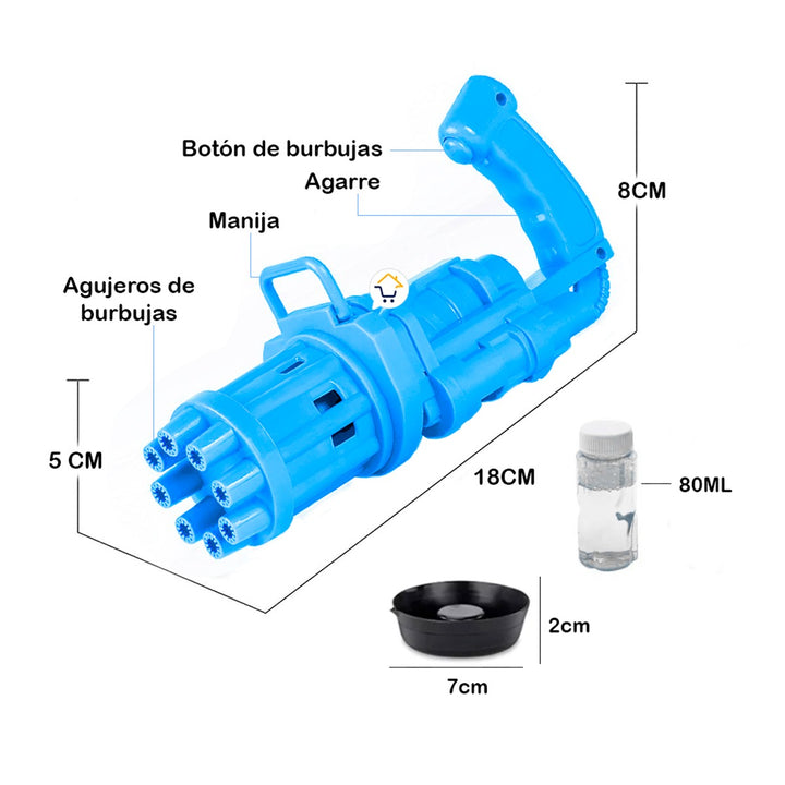 Pistola Ametralladora Lanza Burbujas Juguete Para Niños JMC0583B