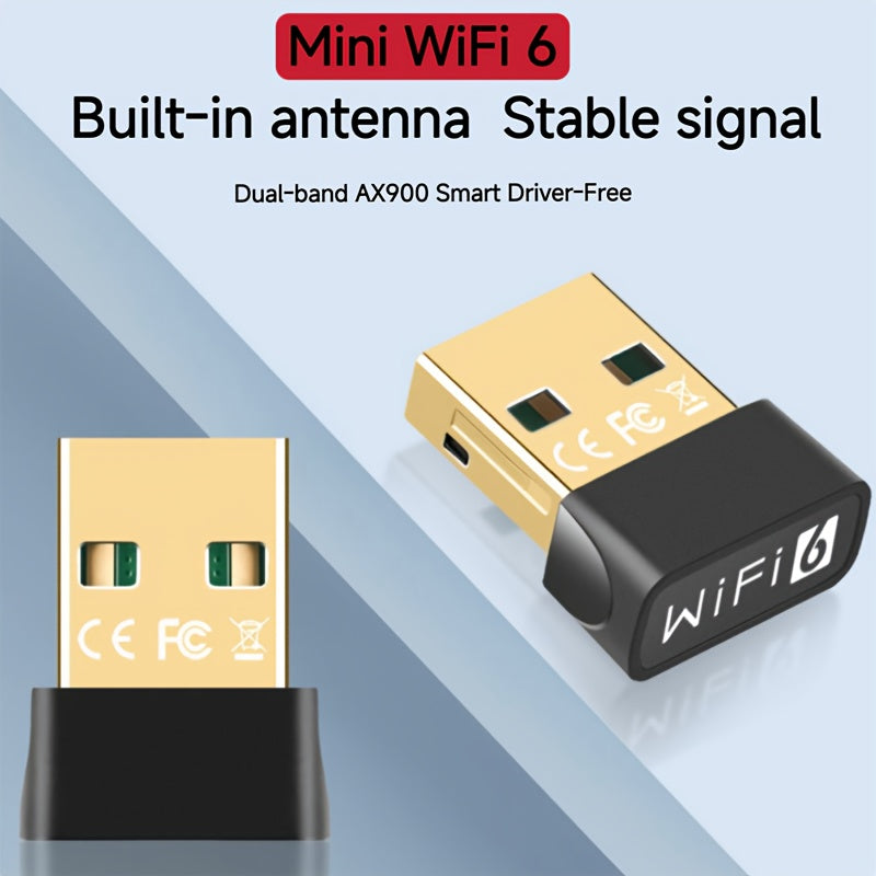 Adaptador WiFi USB, receptor WiFi de 900 m, alta velocidad 802.11ac, 5dBi, doble banda, 2.4/5.8 GHz, adaptador de red inalámbrica para PC, escritorio, tableta, portátil, compatible con Windows 10/11, enchufa y juega.