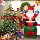 Caja de regalo inflable de Santa Claus, 182.88 cm, iluminación, enchufe americano, ideal para bodas/centros comerciales/patios/fiestas al aire libre, figura inflable navideña