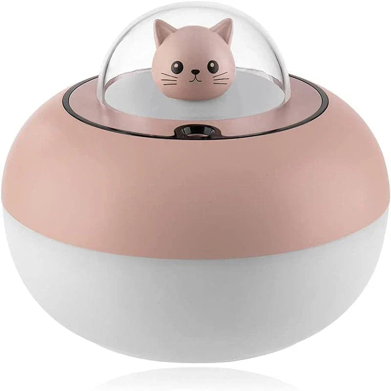 Mini Humidificador con Figura de Gato y Luces de Colores