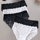 Conjunto de 5 Bragas de Encaje Floral, Bragas Triangulares Cómodas para Mujer con Ribete de Encaje
