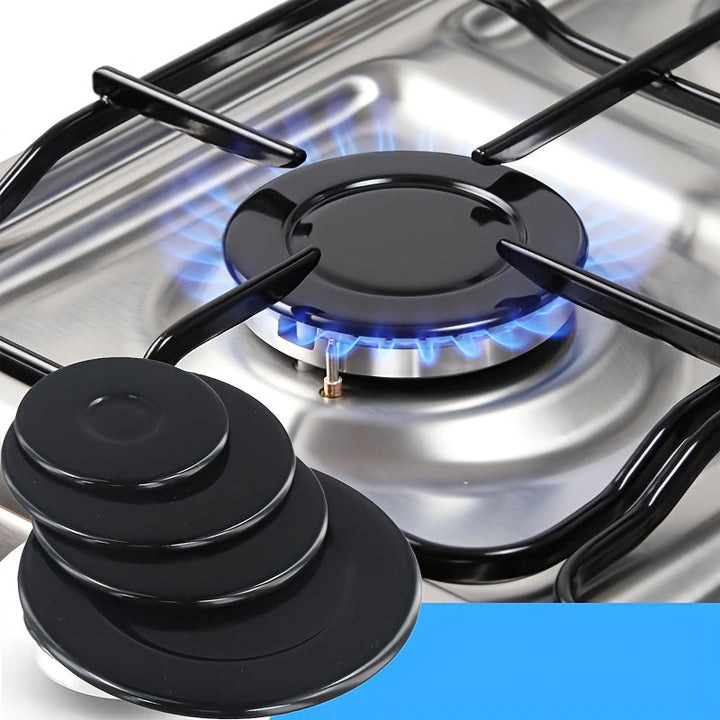 Juego de 4 Tapas para Quemador de Estufa de Gas Sabauf, Accesorios de Tapa de Hierro para Estufas de Carbón y Gas con Superficie Cóncava Brillante Cubierta de Fuego del Horno 10+7.5+7.5+5.5cm