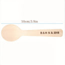 Pedido personalizado de 400 cucharas de madera desechables biodegradables y compostables de 3,9 pulgadas, hechas de madera de abedul de grado alimenticio, adecuadas para fiestas, bodas y acampadas.