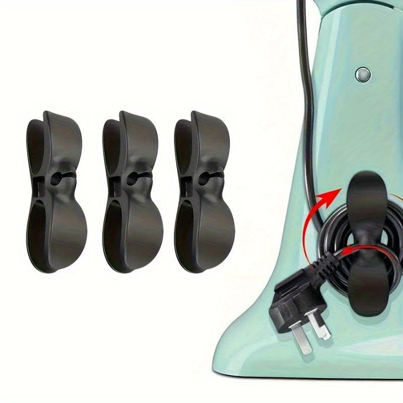 Juego de 3 Enrolladores y Sujetacables Ajustables para Electrodomésticos de Cocina - Plástico Duradero, Agarre Seguro para Freidora de Aire, Cafetera, Pequeños Dispositivos Eléctricos - Organizador de Encimera que Ahorra Espacio (/Blanco), Accesorios y U