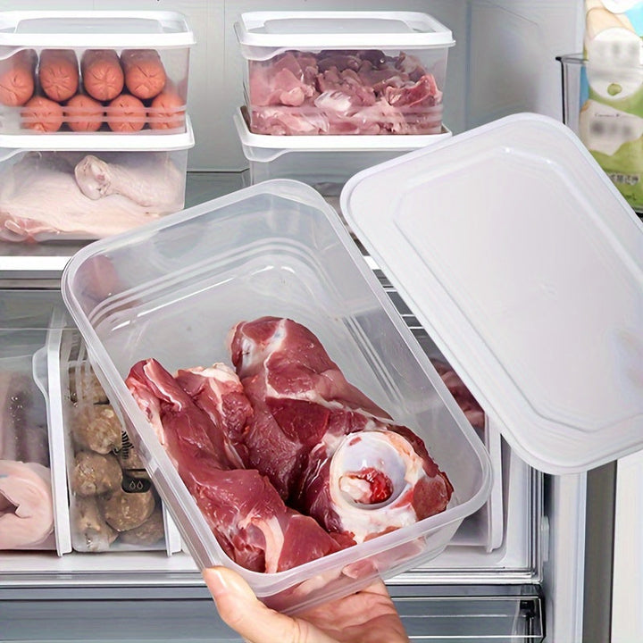 5 piezas de Contenedores para Refrigerador de 40oz con Tapas - Cajas Reutilizables para Alimentos Frescos, Carne y Verduras, Organizadores Portátiles para Congelador, Recipientes Sellados Multiusos, Accesorios de Cocina