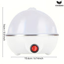 Cocedor automático de huevos de 1 pieza con función de apagado automático, hervidor de huevos multifuncional, acero inoxidable apto para alimentos, enchufe estadounidense de 110V-10V, material PP, sin necesidad de pilas, utensilio esencial en la cocina p